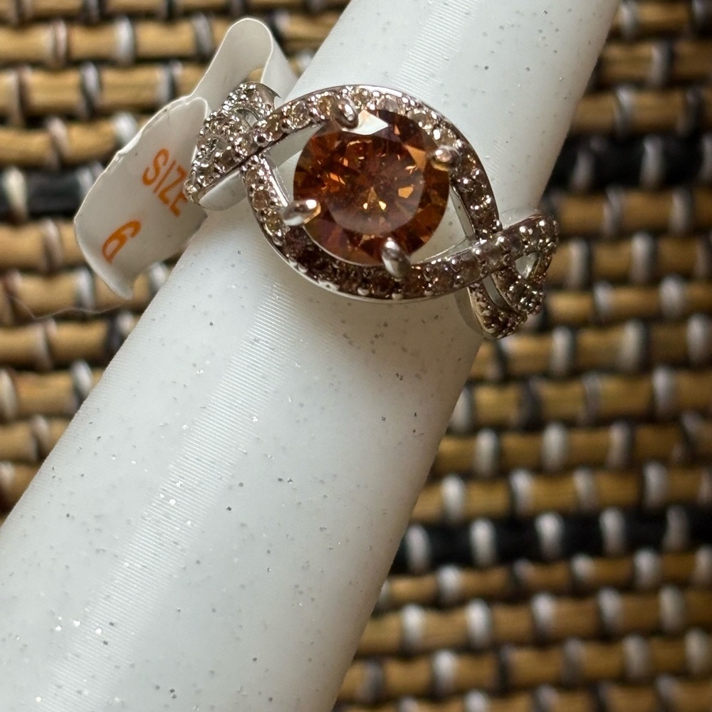 Bomb Party OG Ring- Lab Created Smoky Topaz on Rhodium